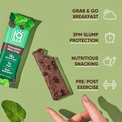 IQBar Plant Protein Bar - Chocolate Mint Chip (12 x 45g) 5
