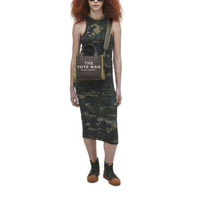 MARC JACOBS MARC JACBOS The Jacquard Small Tote Bag Bronze Green M0017025 5