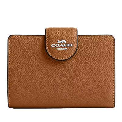 Buy COACH Medium Corner Zip Wallet In Crossgrain Leather Light Saddle 6390 Online in Singapore iShopChangi