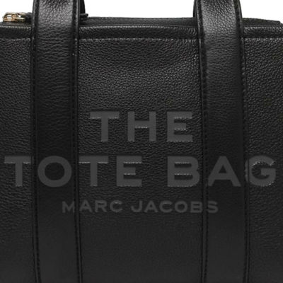 MARC JACOBS Leather The Tote Small Traveler Tote Bag Black H009L01SP21 6