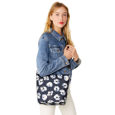 Good Kate Spade Traveler Road Trip Floral Print Round Crossbody Blue Multi AUTHENTIC