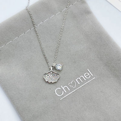 Chomel Gingko Leaf Cubic Zirconia Necklace 4