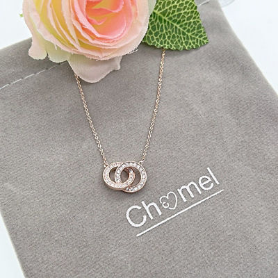 Chomel 双圆环圈锆石项链 4