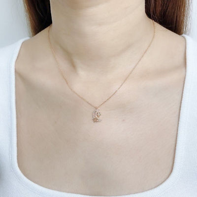 Chomel Moon & Star Cubic Zirconia Necklace 3