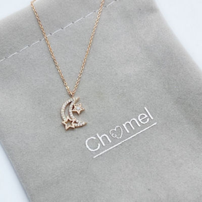 Chomel Moon & Star Cubic Zirconia Necklace 4