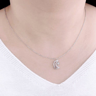 Chomel Moon & Star Cubic Zirconia Necklace 3