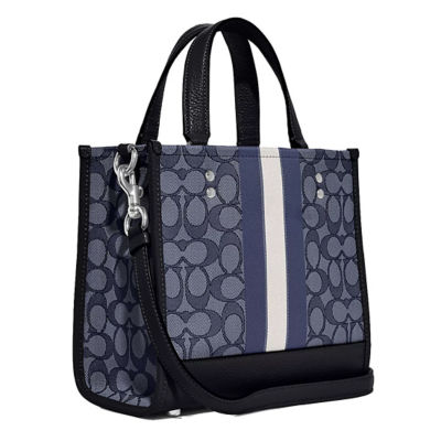 Buy COACH Dempsey Tote 22 In Signature Jacquard With Stripe And Coach Patch Denim Midnight Navy Multi C8417 Online in Singapore iShopChangi