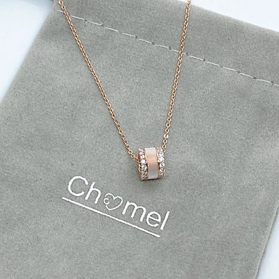 Chomel Tunnel Mother of Pearl Cubic Necklace 4