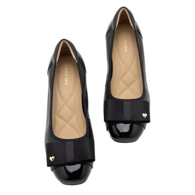 PAZZION Itzel Love Embellished Bow Low Block Heels 2