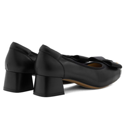 PAZZION Itzel Love Embellished Bow Low Block Heels 3