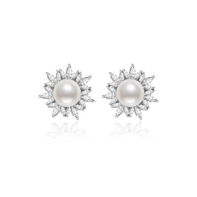 Pearly Lustre Top Grade Freshwater Pearl Stud Earring WE00796 | CELESTE 1