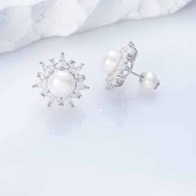 Pearly Lustre Top Grade Freshwater Pearl Stud Earring WE00796 | CELESTE 2