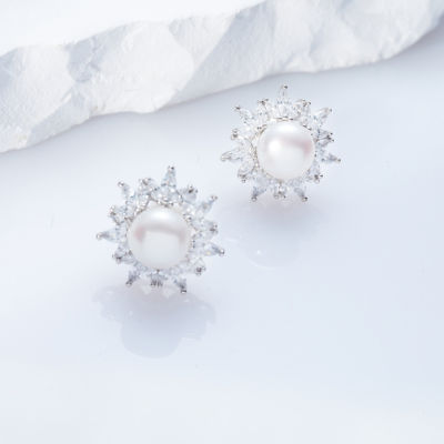 Pearly Lustre Top Grade Freshwater Pearl Stud Earring WE00796 | CELESTE 3