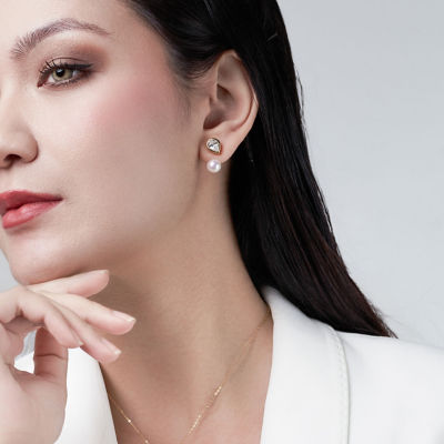 Pearly Lustre Top Grade Freshwater Pearl Earring WE00706 | EVERLEAF 4