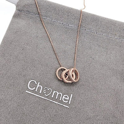 Chomel 精致永恒三环锆石项链 4