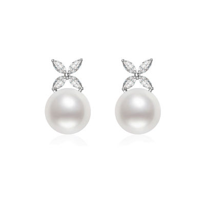 Pearly Lustre Top Grade Freshwater Pearl Earrings WE00619 | EVERLEAF 1