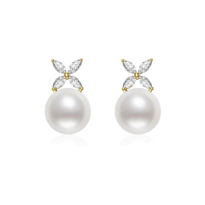 Pearly Lustre Top Grade Freshwater Pearl Earrings WE00620 | EVERLEAF 1