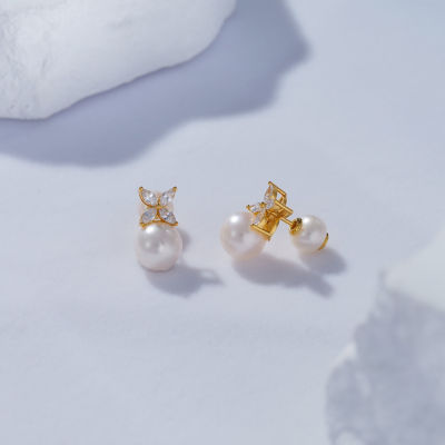 Pearly Lustre Top Grade Freshwater Pearl Earrings WE00620 | EVERLEAF 3