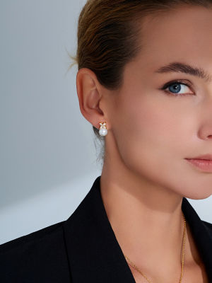 Pearly Lustre Top Grade Freshwater Pearl Earrings WE00620 | EVERLEAF 4