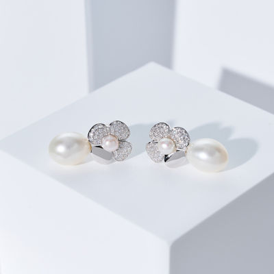 Pearly Lustre Top Grade Freshwater Pearl Earrings WE00643 | GARDENS 4