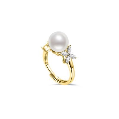 Pearly Lustre Top Grade Freshwater Pearl Ring WR00243 | EVERLEAF 1