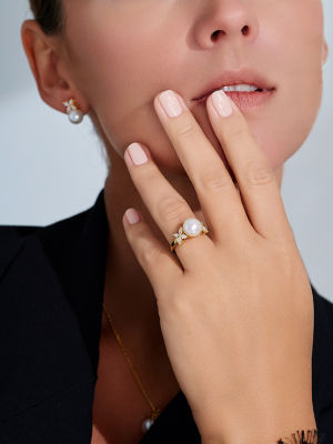 Pearly Lustre Top Grade Freshwater Pearl Ring WR00243 | EVERLEAF 5