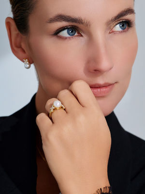 Pearly Lustre Top Grade Freshwater Pearl Ring WR00243 | EVERLEAF 7