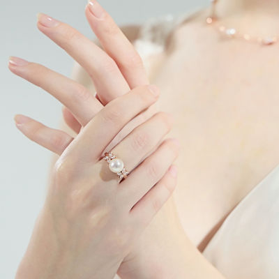 Pearly Lustre Top Grade Freshwater Pearl Ring WR00244 | EVERLEAF 7