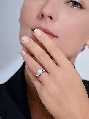 Pearly Lustre Top Grade Freshwater Pearl Ring WR00244 | EVERLEAF 7