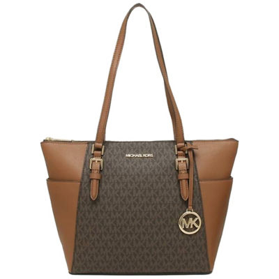 Buy MICHAEL KORS Charlotte Tote In Signature Canvas Brown 35T0GCFT3B Online in Singapore iShopChangi