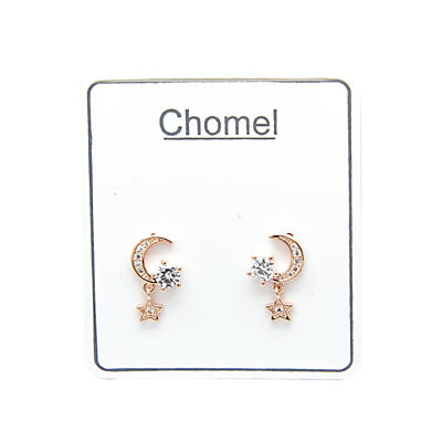 Chomel Moon & Star Cubic Zirconia Earrings 4