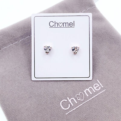 Chomel 心型7mm锆石耳钉 3