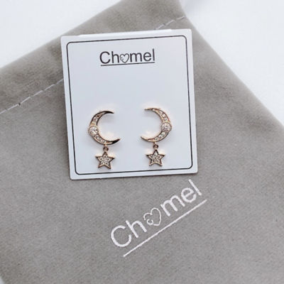 Chomel Moon & Star Cubic Zirconia Earrings 3