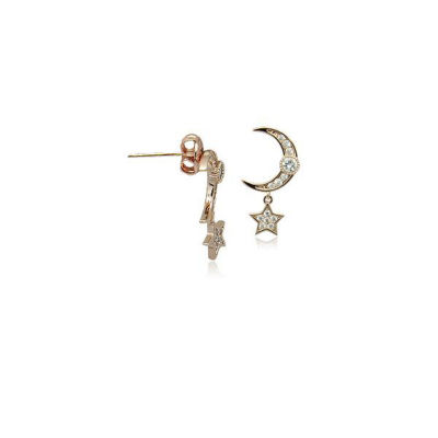 Chomel Moon & Star Cubic Zirconia Earrings 4