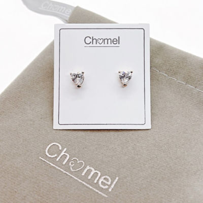 Chomel Heart 6mm Cubic Zirconia Solitaire Stud Earring 3
