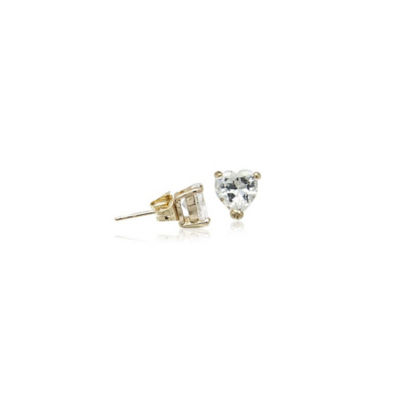 Chomel Heart 6mm Cubic Zirconia Solitaire Stud Earring 4