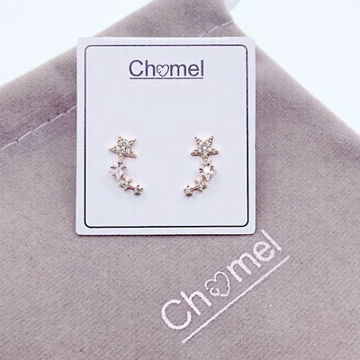 Chomel 五芒星锆石耳环 3