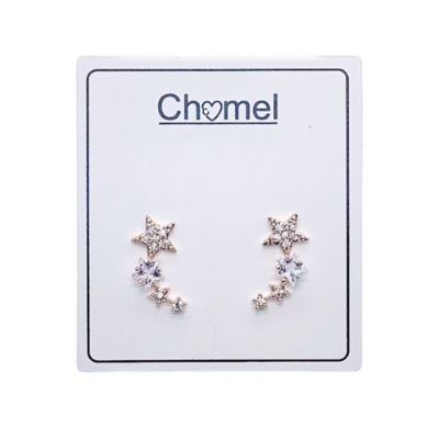 Chomel 五芒星锆石耳环 4