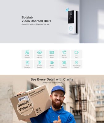Botslab Video Door Bell 2K Camera Wireless Doorbell Smart Doorbell (R801) 3