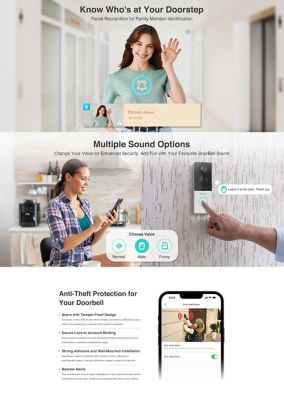 Botslab Video Door Bell 2K Camera Wireless Doorbell Smart Doorbell (R801) 6