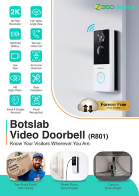 Botslab Video Door Bell 2K Camera Wireless Doorbell Smart Doorbell (R801) 8