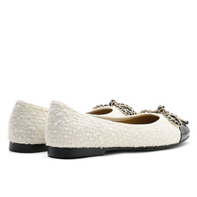 PAZZION Daisy Tweed Toe Cap Bow Flats 3