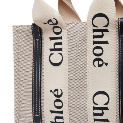 CHLOE Small Woody Tote Bag White Blue CHC22AS397I2691J 4
