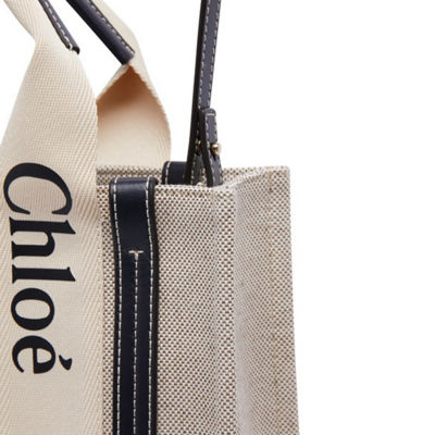 CHLOE Small Woody Tote Bag White Blue CHC22AS397I2691J 5