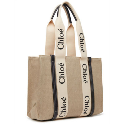 CHLOE Woody Medium Tote Bag White Blue CHC22AS383I2691J 3