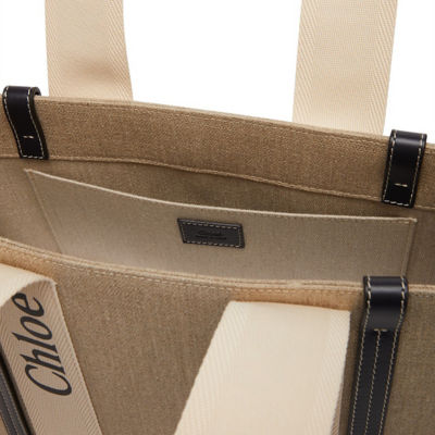 CHLOE Woody Medium Tote Bag White Blue CHC22AS383I2691J 4