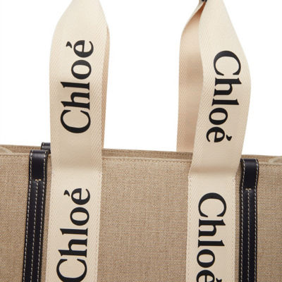 CHLOE Woody Medium Tote Bag White Blue CHC22AS383I2691J 5