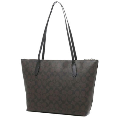 Coach outlets Zip Top Tote In Signature Canvas