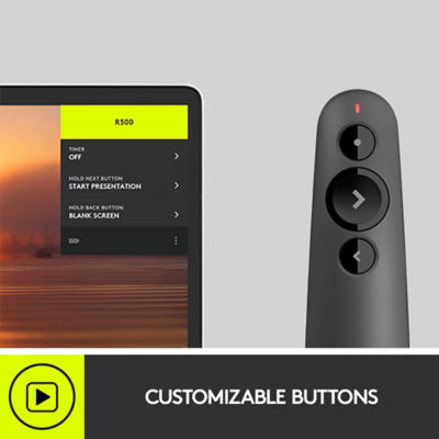 LOGITECH R500 Laser Presentation Remote (Graphite) - CLASS 1 Laser 4