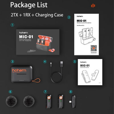 Hohem Wireless Lavalier Microphone MIC-01 (2TX + 1RX + Charging Case) 5